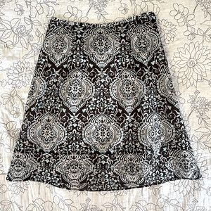 Ann Taylor Skirt Damask Print Petite 0 0P